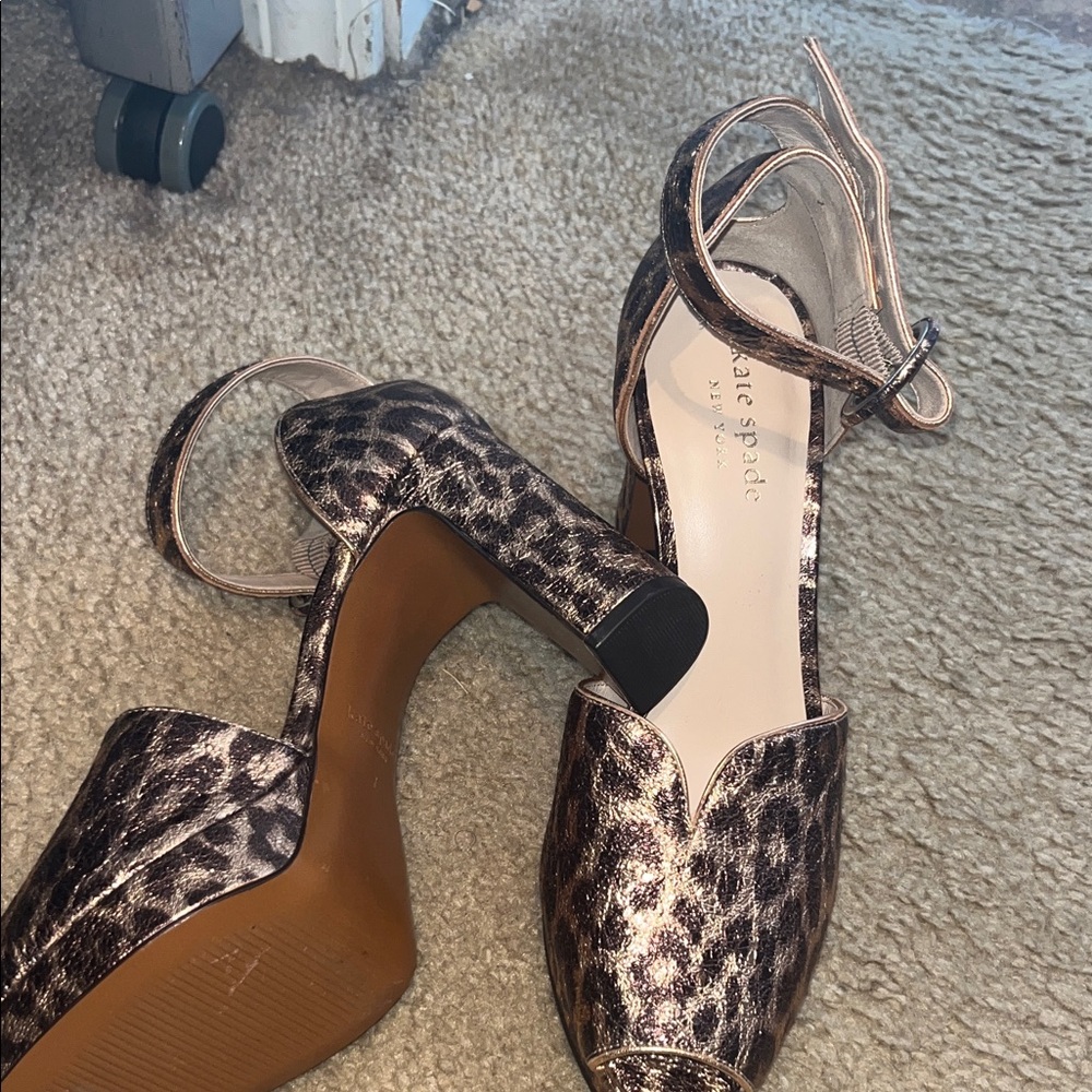 Kate Spade Animal Print Block Heels
